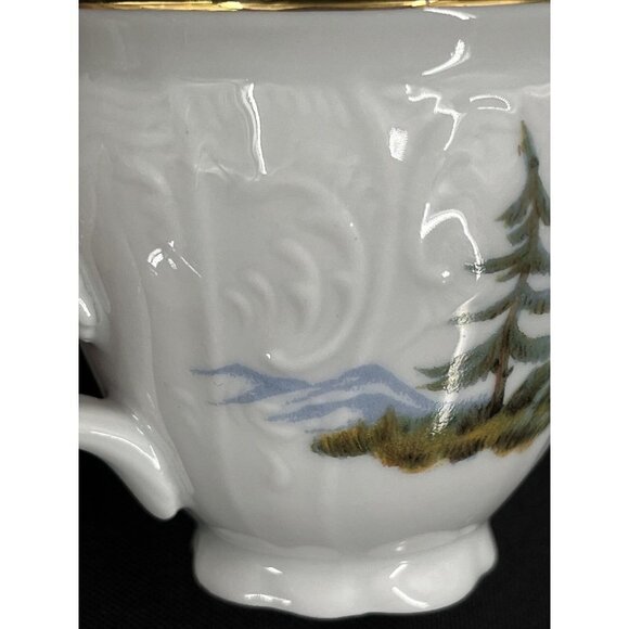 BERNADOTTE CZECH REPUBLIC WILDLIFE GROUSE ESPRESSO DEMITASSE CUP & SAUCER - Picture 9 of 12